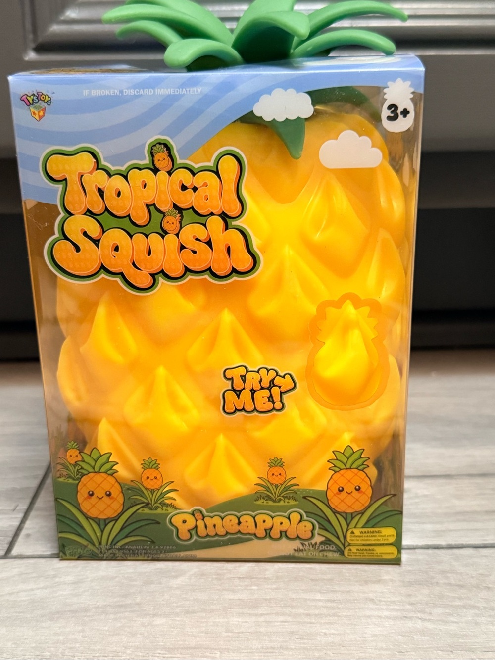 Tropical Squish Pineapple Squishy Toy - Yellow (Unbranded)